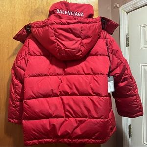 Balenciaga red women’s puffer